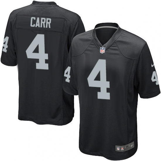 Men's Oakland Raiders Derek Carr Game Jersey Black